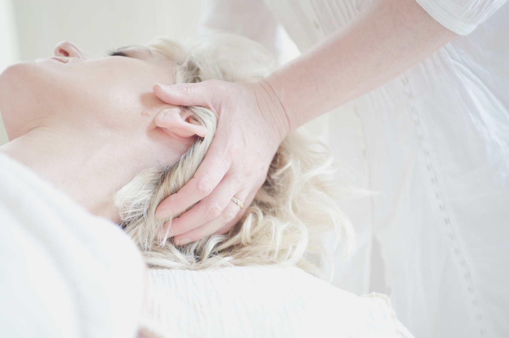 Woman Enjoying a Head Massage